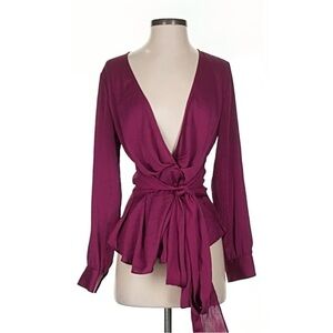 Moulinette Soeurs by Anthropologie Magenta Blouse